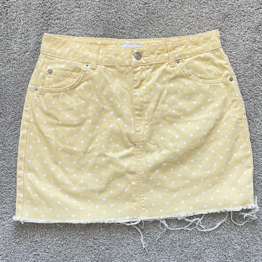 Topshop yellow Jean skirt